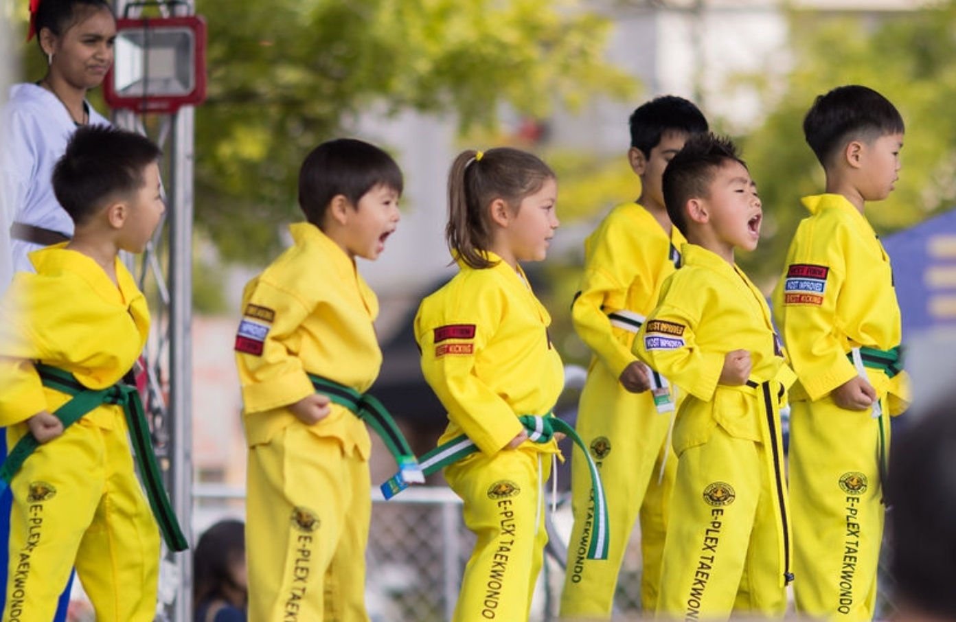 Tiny Tigers students practicing Taekwondo in Plano